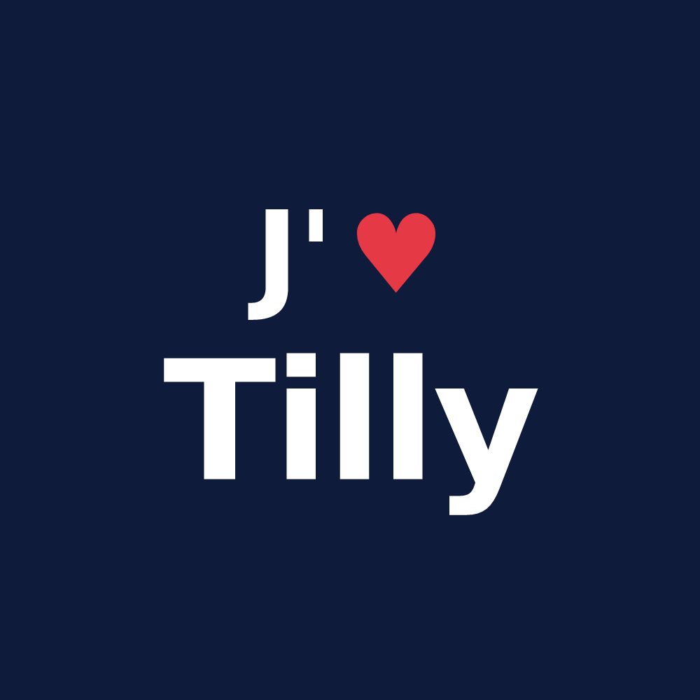T-shirt personnalisé Tilly — design J'aime Tilly