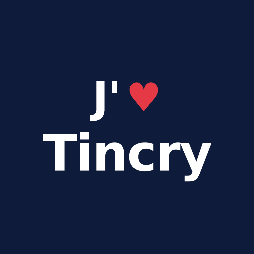 T-shirt personnalisé Tincry — design J'aime Tincry