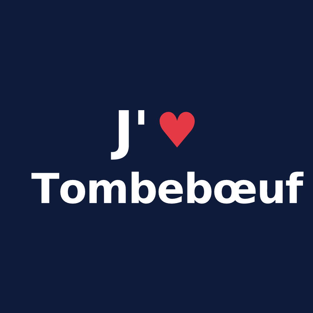 T-shirt personnalisé Tombebœuf — design J'aime Tombebœuf