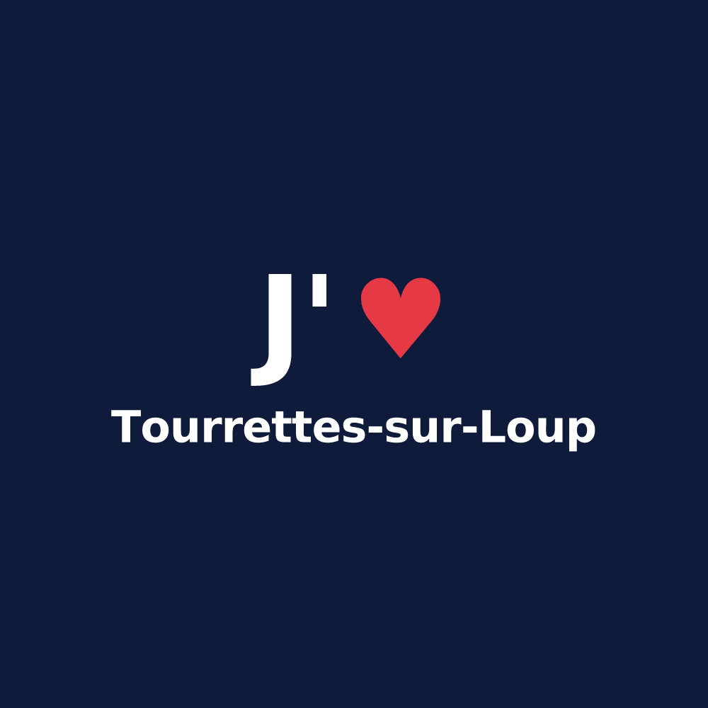T-shirt personnalisé Tourrettes-sur-Loup — design J'aime Tourrettes-sur-Loup
