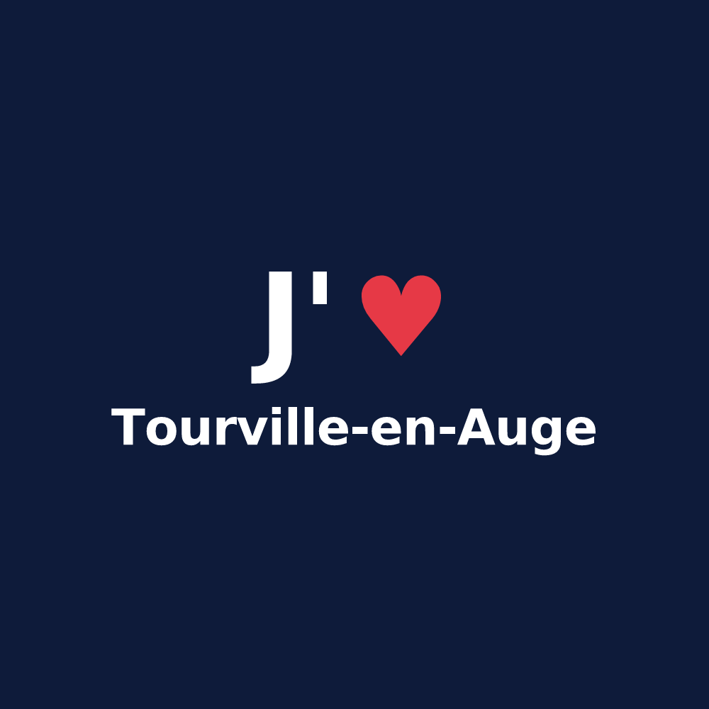 T-shirt personnalisé Tourville-en-Auge — design « J'aime Tourville-en-Auge » imprimé sur le t-shirt