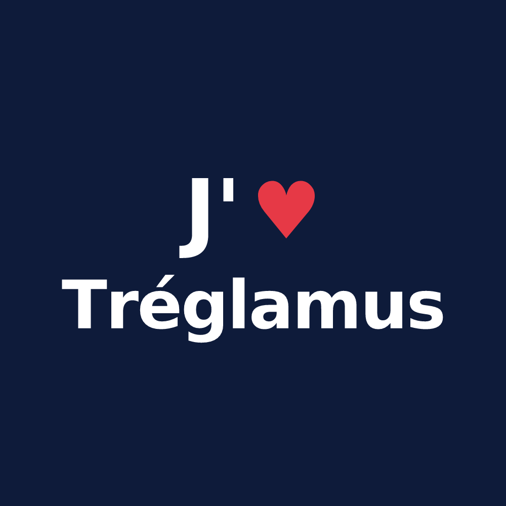 T-shirt personnalisé Tréglamus — design J'aime Tréglamus