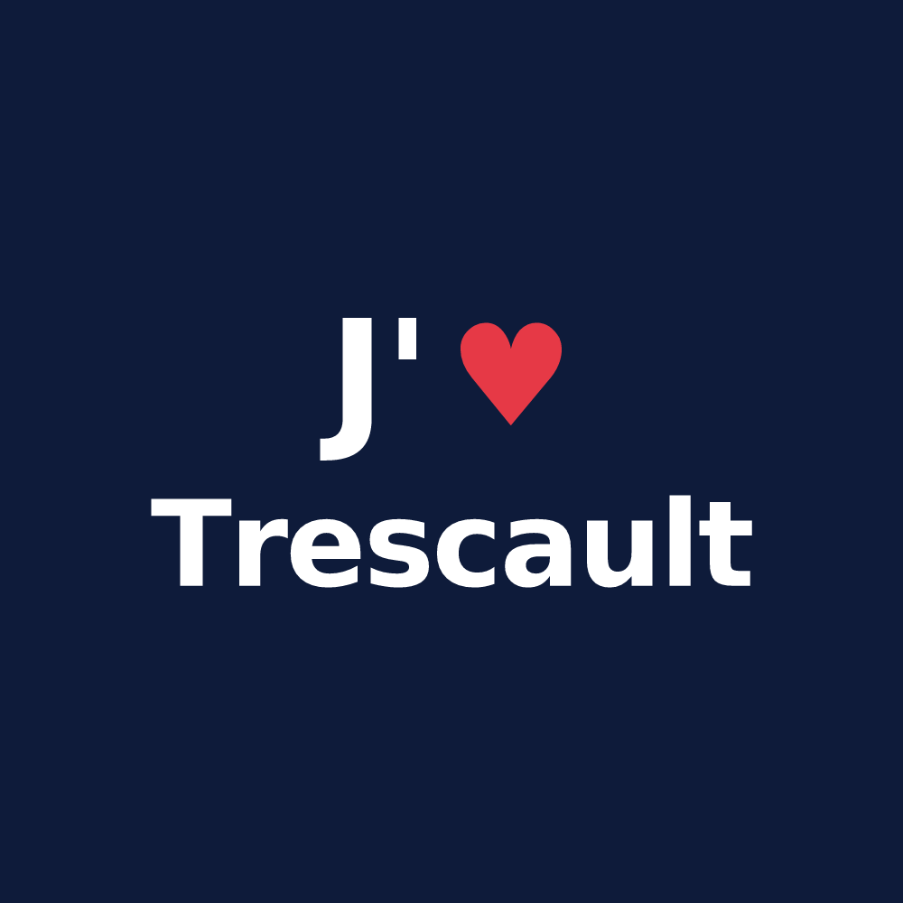 T-shirt personnalisé Trescault — design J'aime Trescault