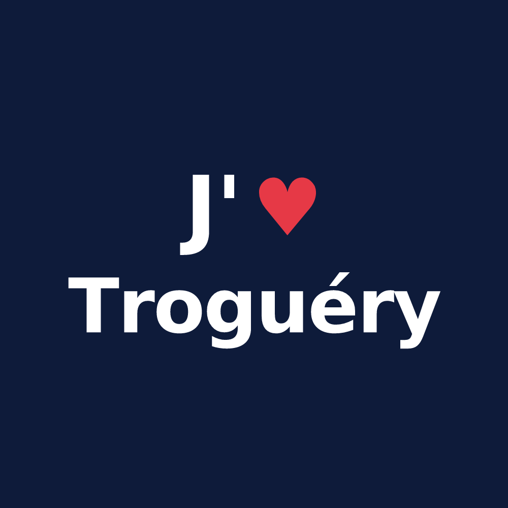 T-shirt personnalisé Troguéry — design J'aime Troguéry