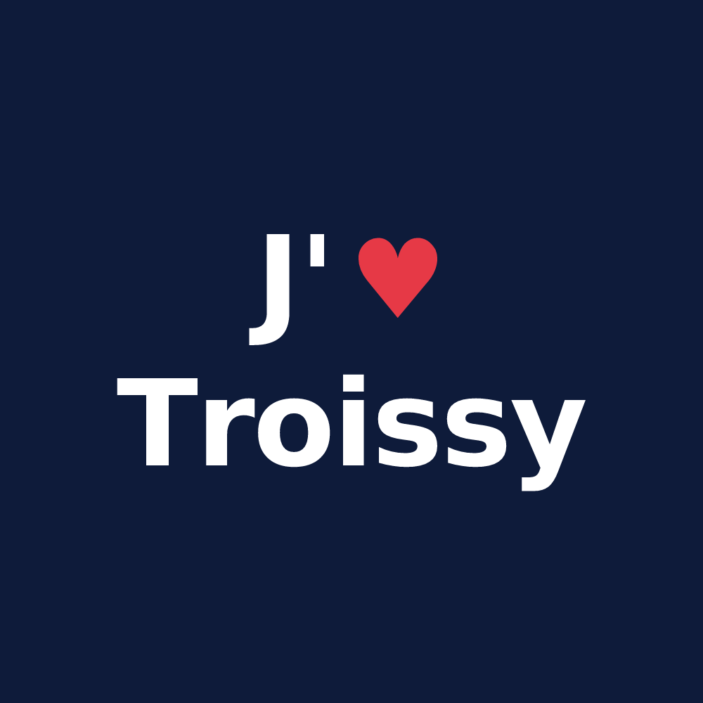 T-shirt personnalisé Troissy — design J'aime Troissy
