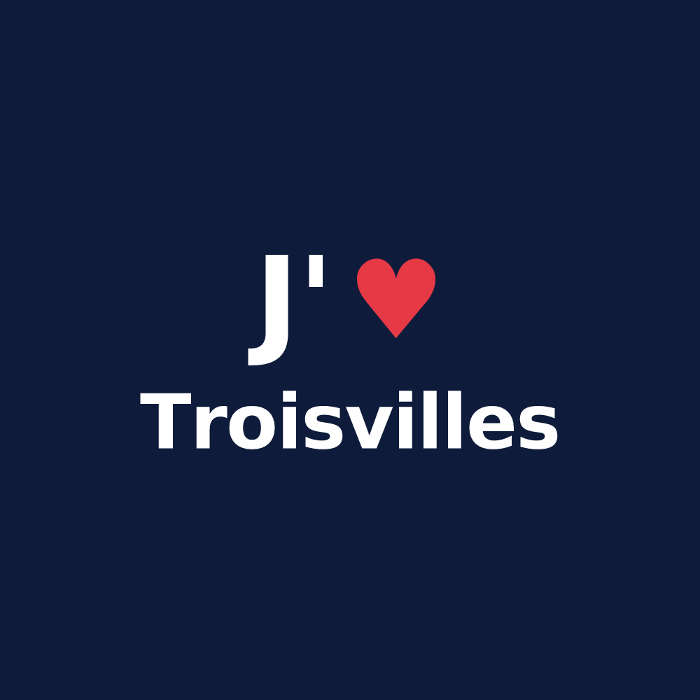 T-shirt personnalisé Troisvilles — design « J'aime Troisvilles » imprimé sur le t-shirt