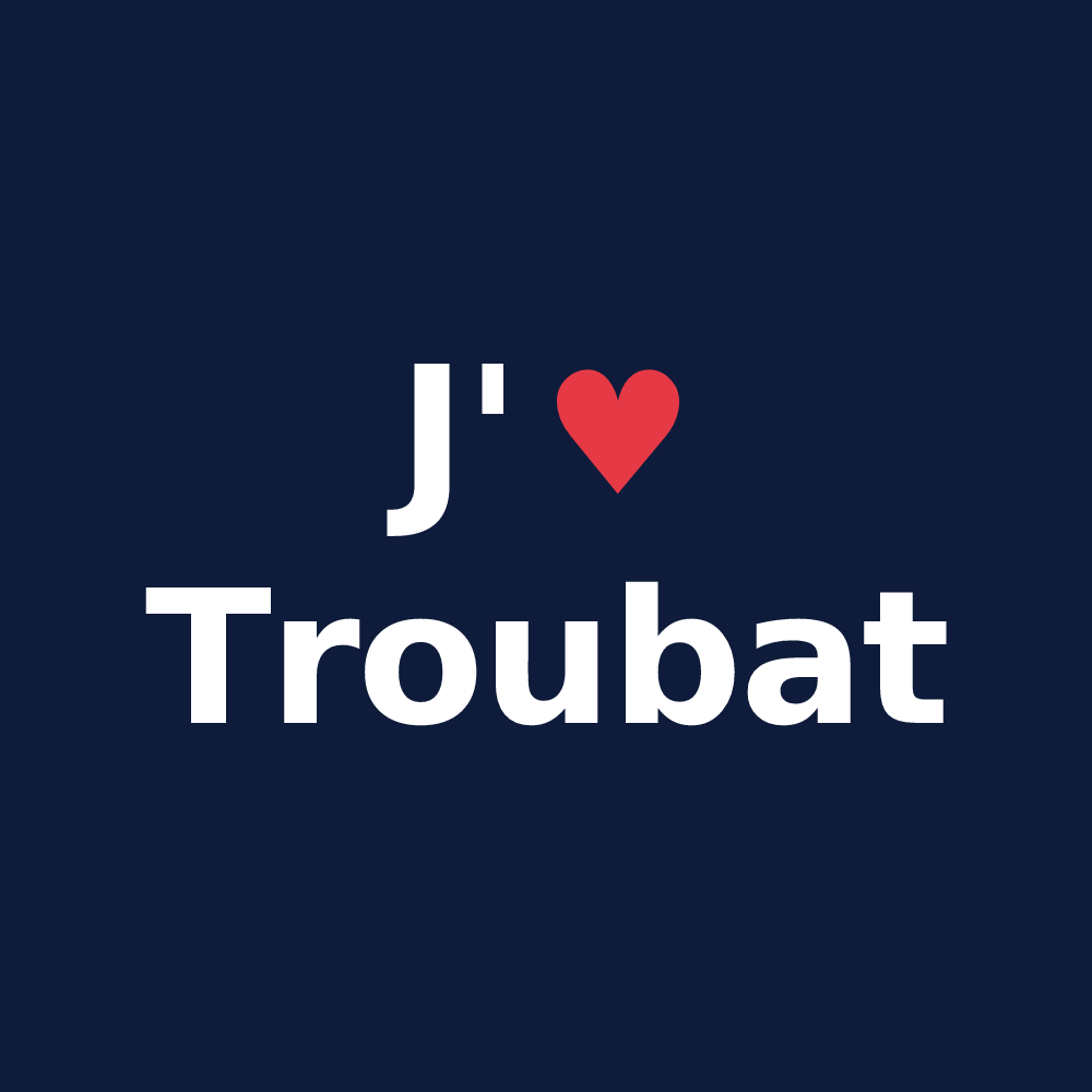 T-shirt personnalisé Troubat — design J'aime Troubat
