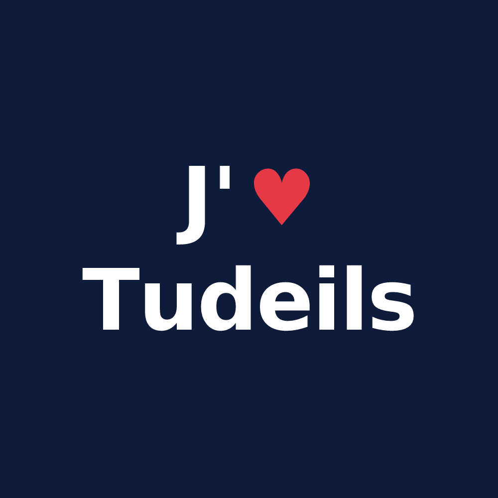 T-shirt personnalisé Tudeils — design J'aime Tudeils