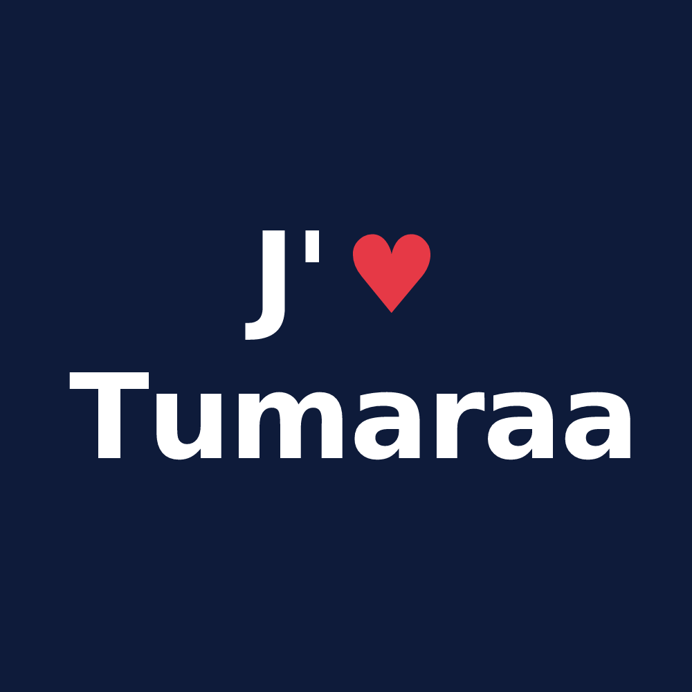 T-shirt personnalisé Tumaraa — design « J'aime Tumaraa » imprimé sur le t-shirt