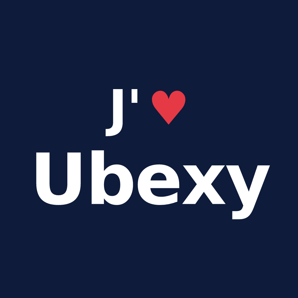 T-shirt personnalisé Ubexy — design J'aime Ubexy
