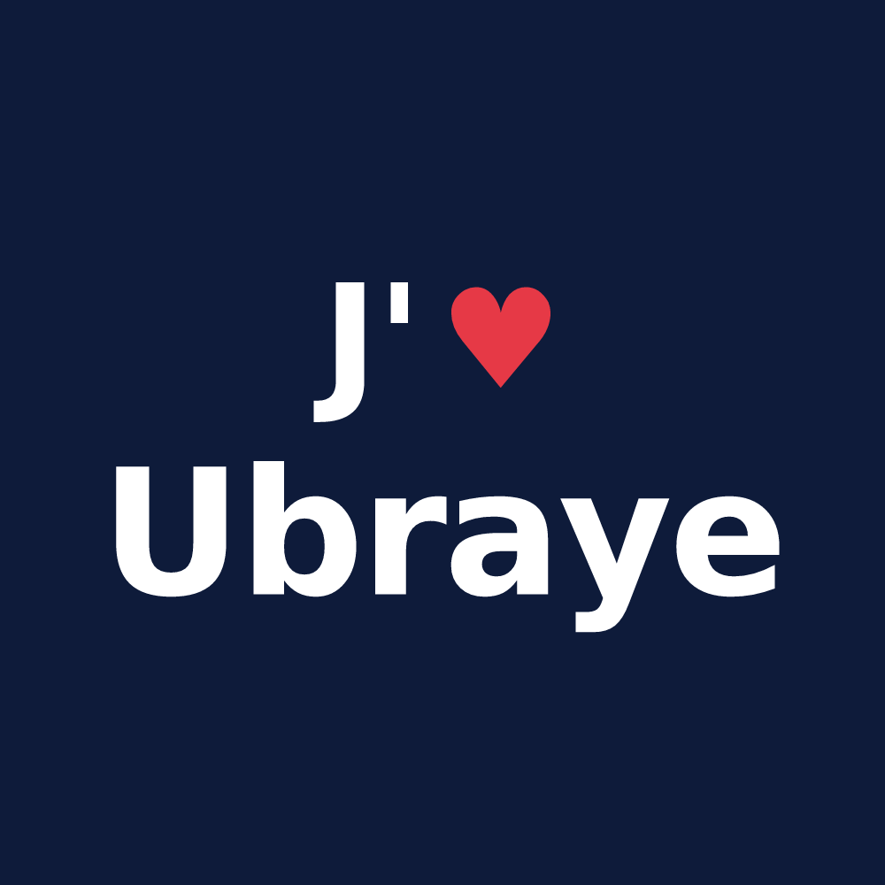 T-shirt personnalisé Ubraye — design J'aime Ubraye