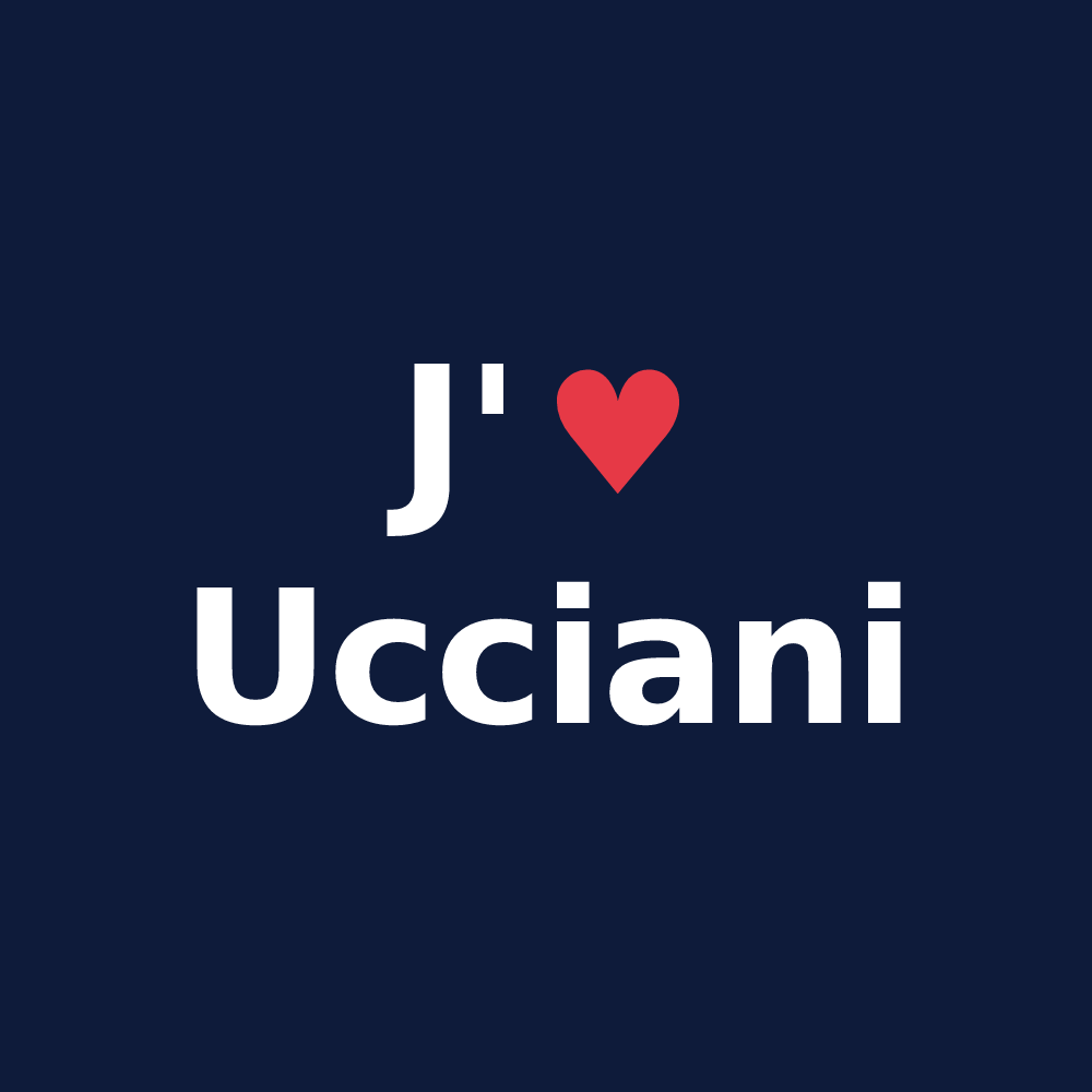 T-shirt personnalisé Ucciani — design J'aime Ucciani