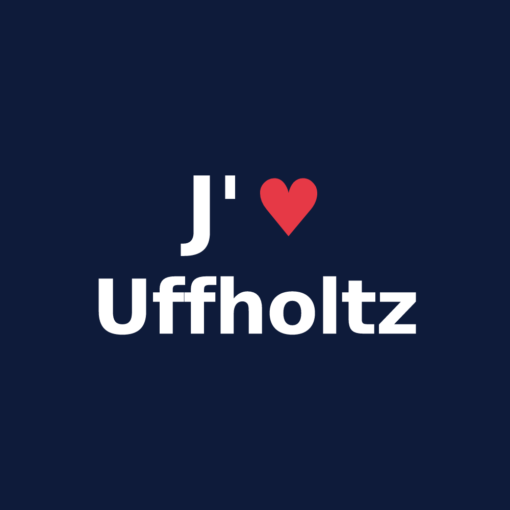 T-shirt personnalisé Uffholtz — design J'aime Uffholtz