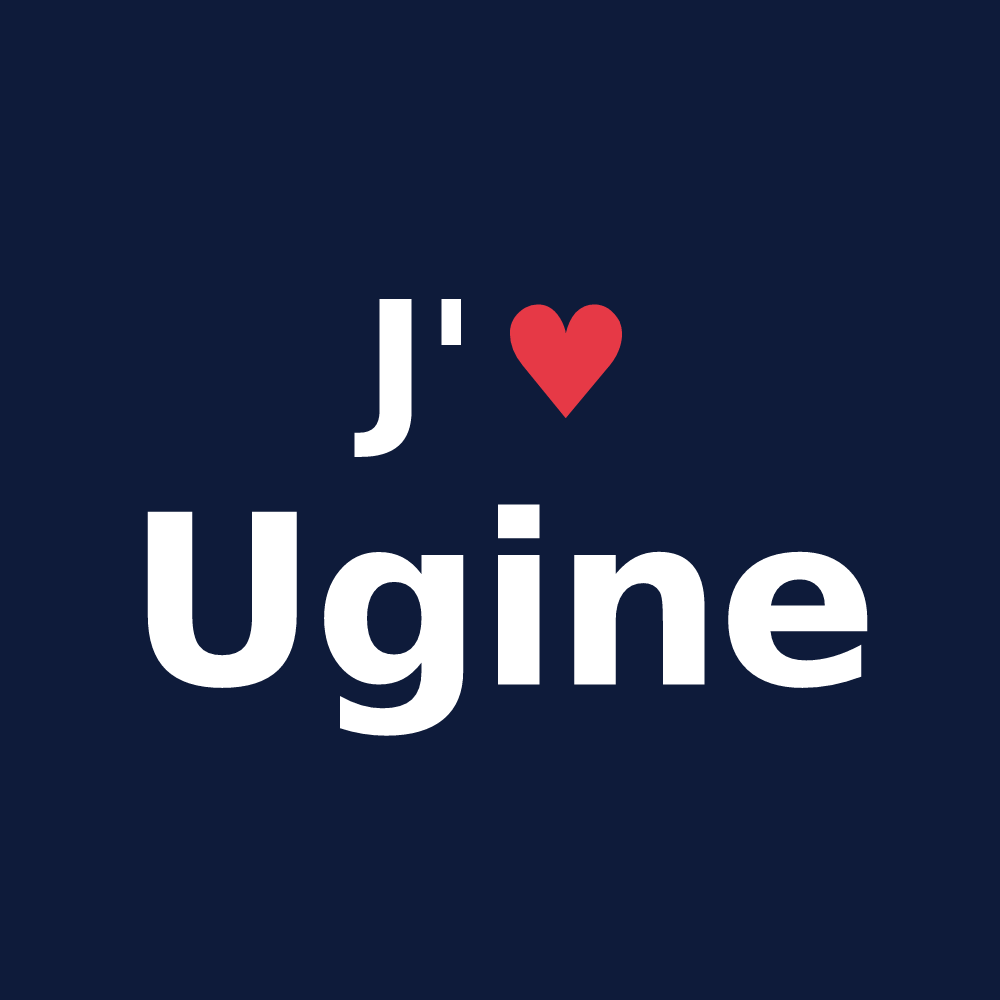 T-shirt personnalisé Ugine — design J'aime Ugine