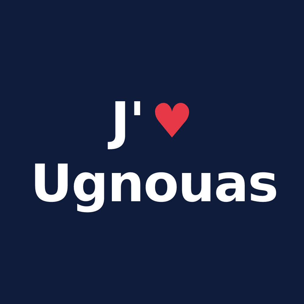 T-shirt personnalisé Ugnouas — design J'aime Ugnouas