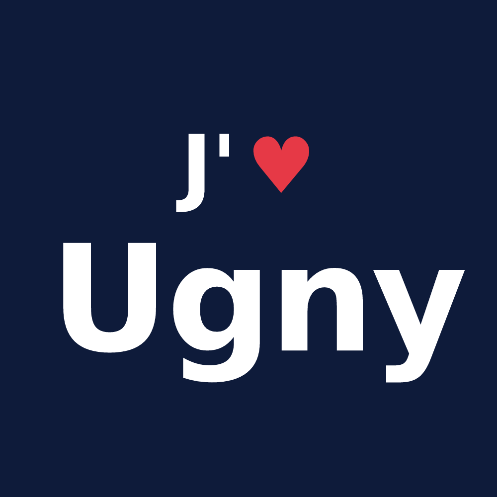 T-shirt personnalisé Ugny — design J'aime Ugny