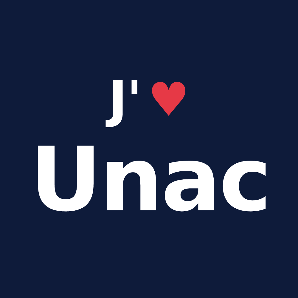 T-shirt personnalisé Unac — design J'aime Unac