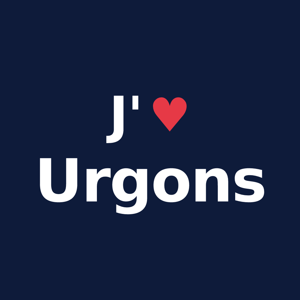 T-shirt personnalisé Urgons — design J'aime Urgons