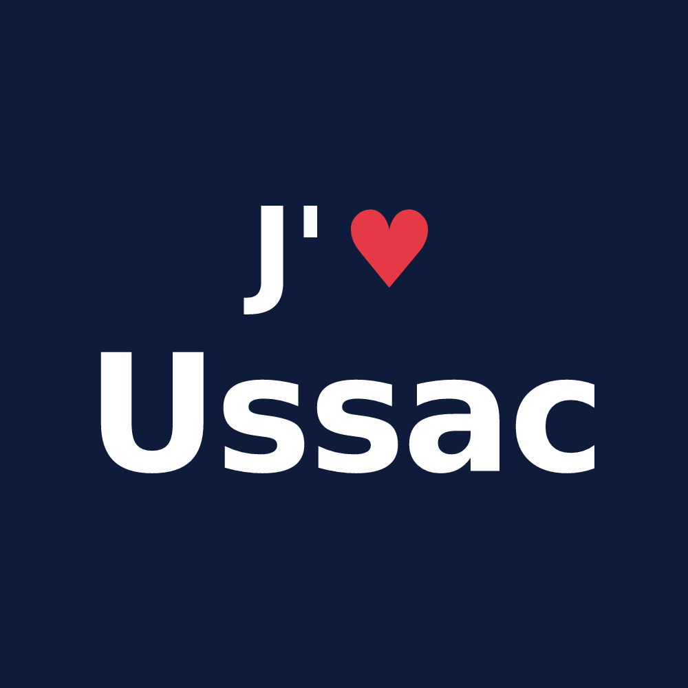 T-shirt personnalisé Ussac — design J'aime Ussac