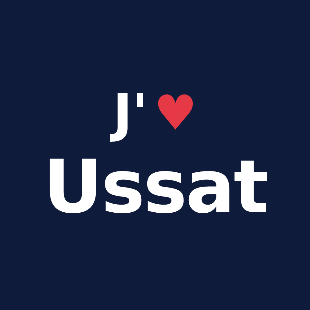 T-shirt personnalisé Ussat — design J'aime Ussat