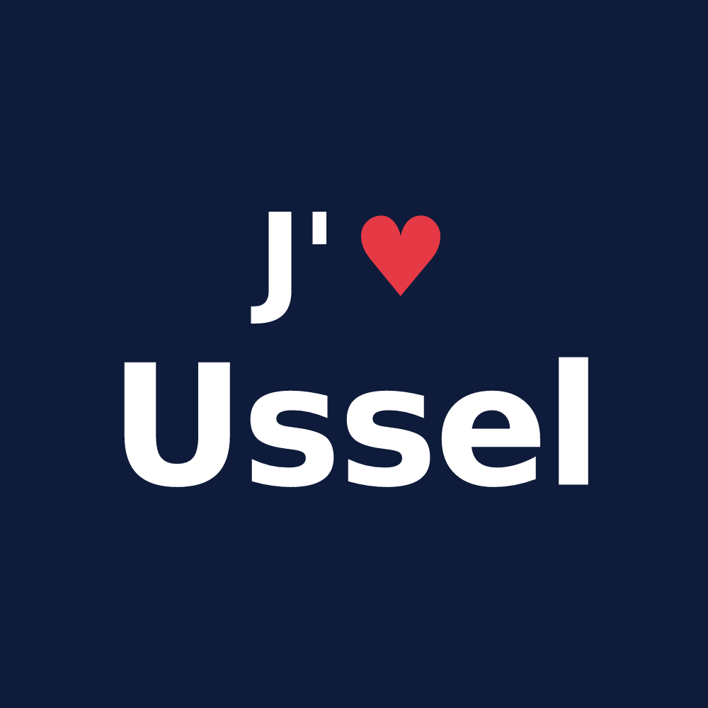 T-shirt personnalisé Ussel — design « J'aime Ussel » imprimé sur le t-shirt