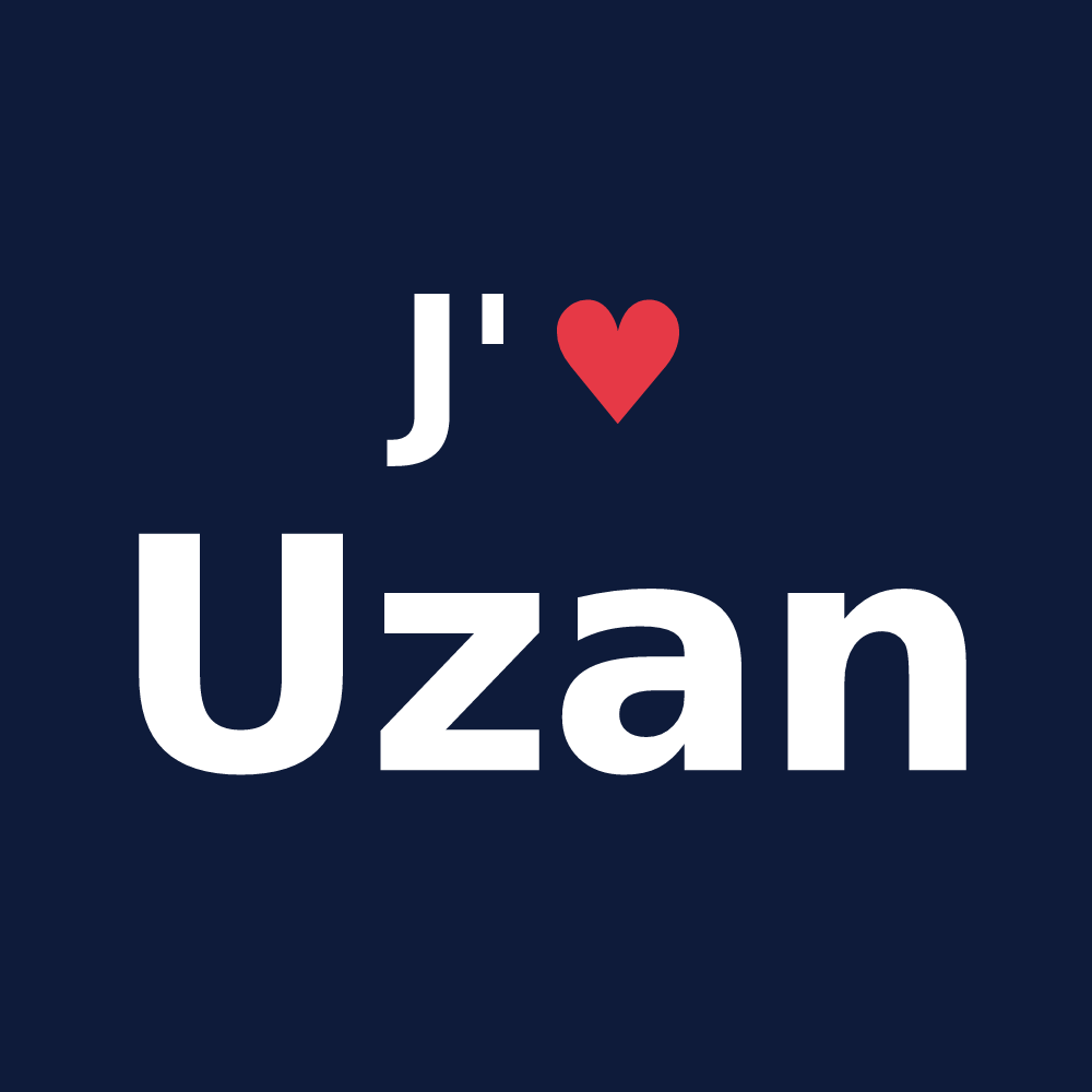 T-shirt personnalisé Uzan — design J'aime Uzan