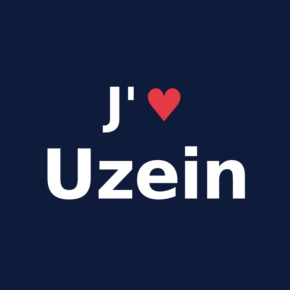 T-shirt personnalisé Uzein — design J'aime Uzein