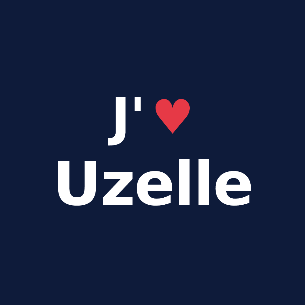 T-shirt personnalisé Uzelle — design J'aime Uzelle