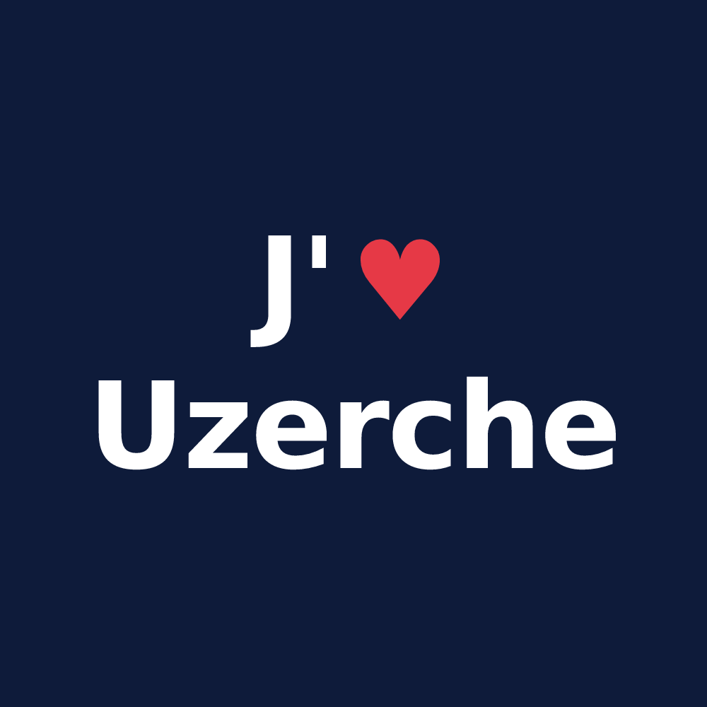 T-shirt personnalisé Uzerche — design J'aime Uzerche