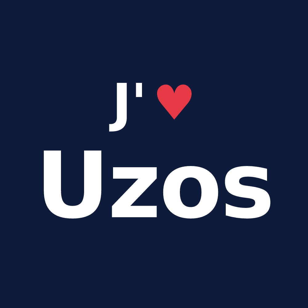 T-shirt personnalisé Uzos — design J'aime Uzos