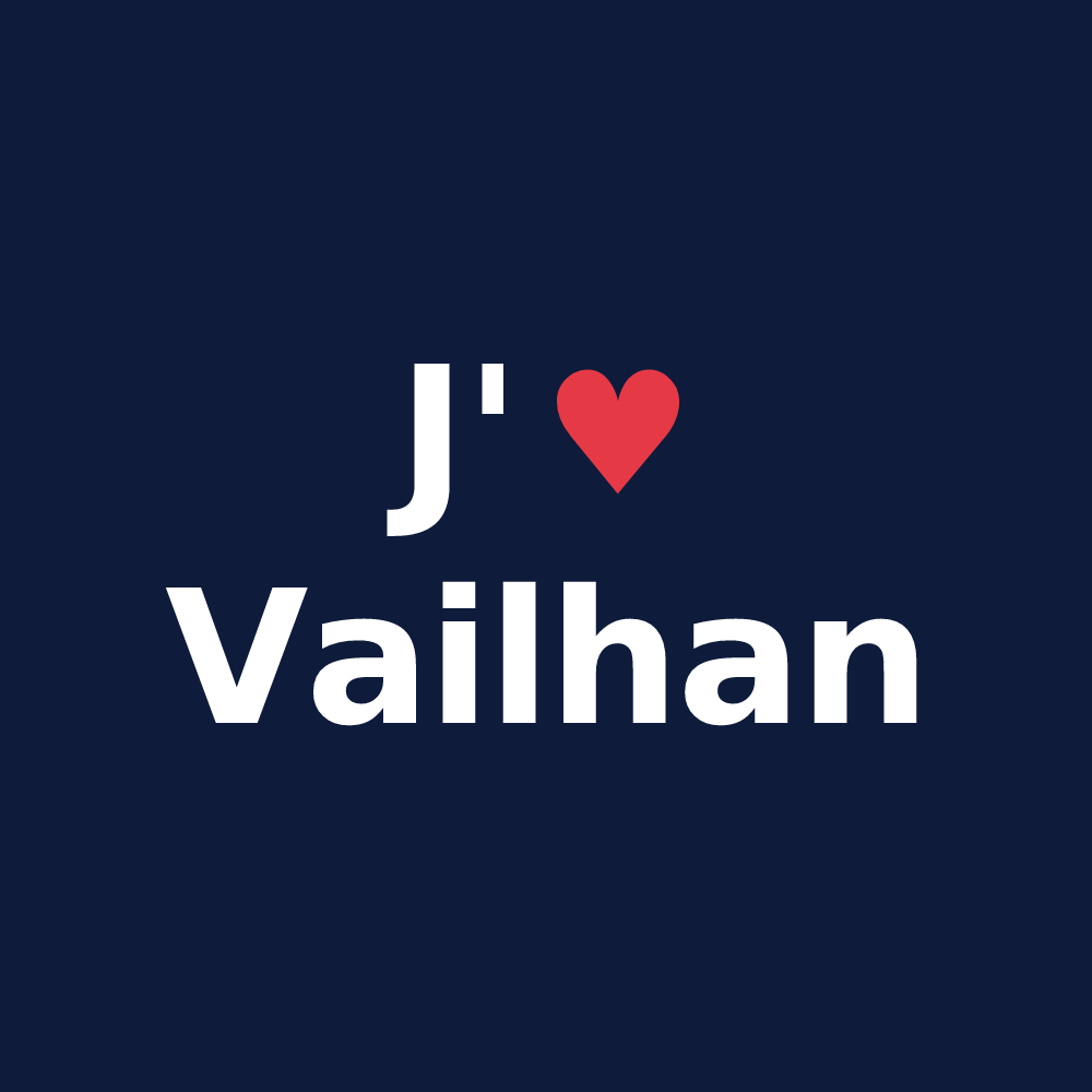 T-shirt personnalisé Vailhan — design J'aime Vailhan