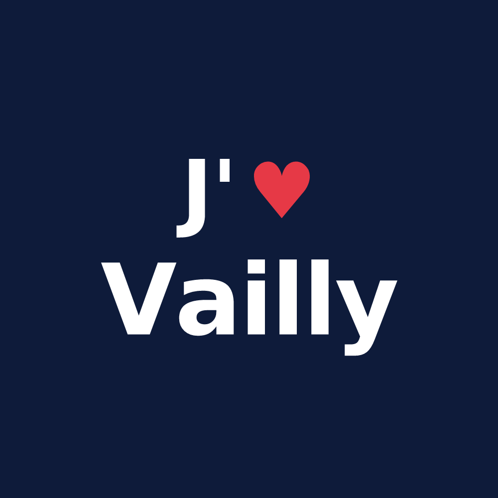 T-shirt personnalisé Vailly — design J'aime Vailly