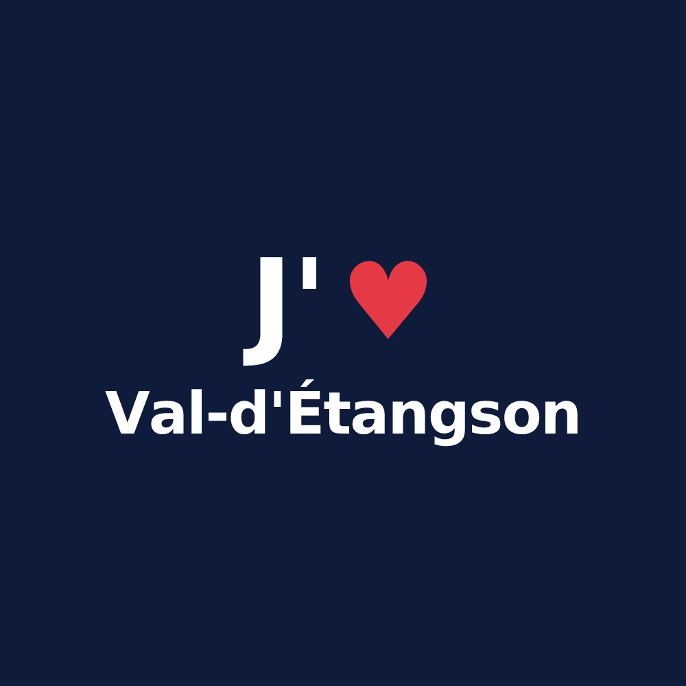 T-shirt personnalisé Val-d'Étangson — design J'aime Val-d'Étangson