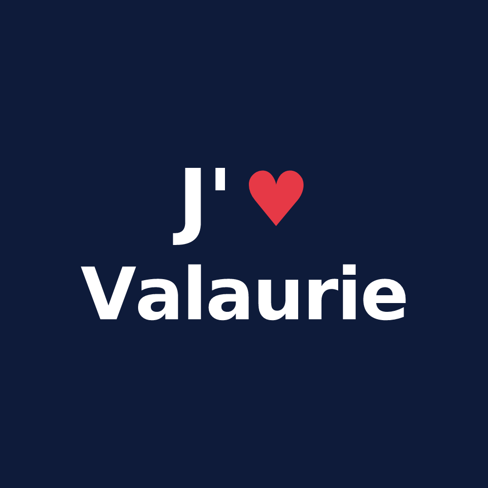 T-shirt personnalisé Valaurie — design J'aime Valaurie