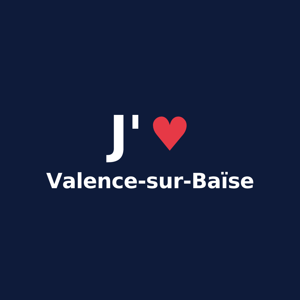 T-shirt personnalisé Valence-sur-Baïse — design J'aime Valence-sur-Baïse