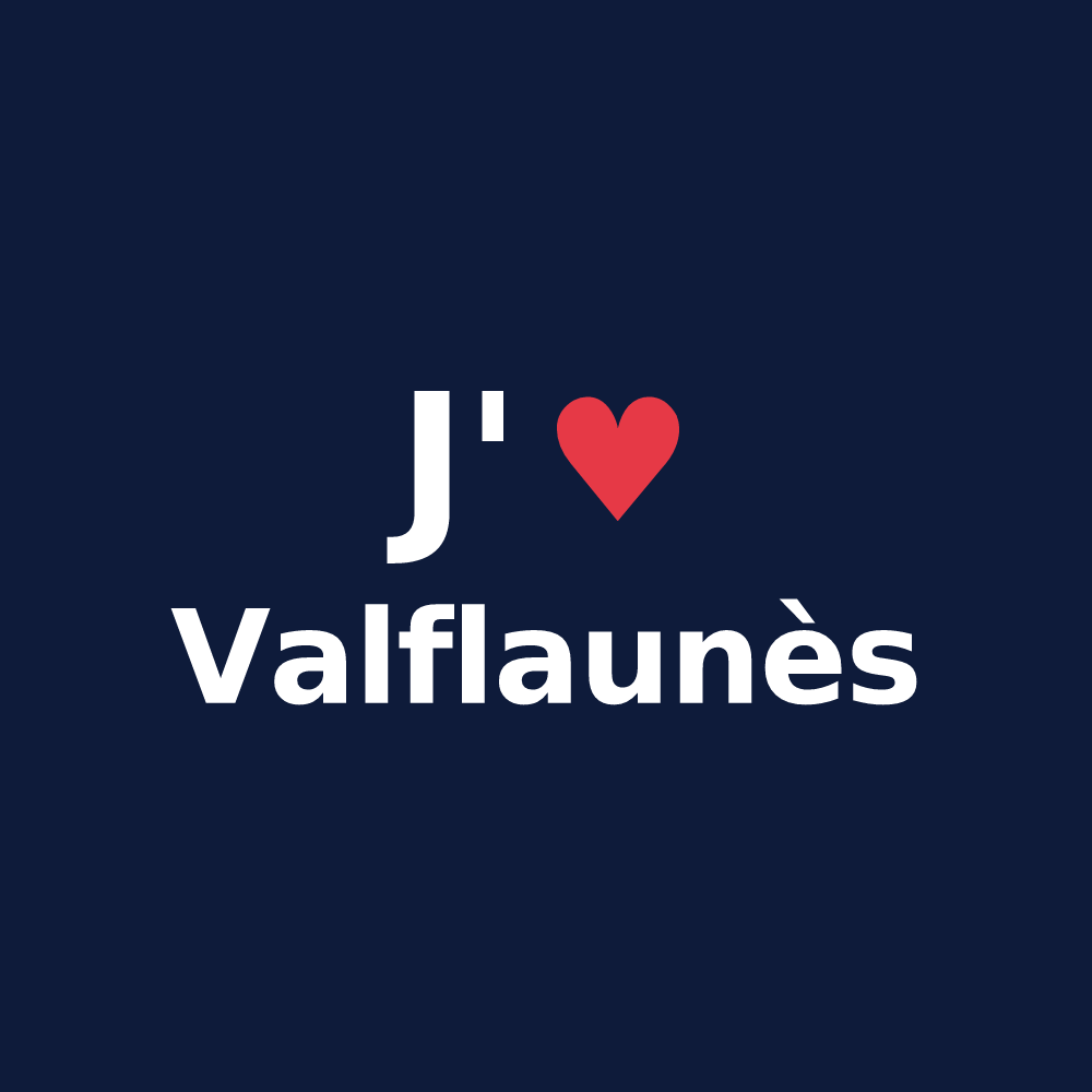 T-shirt personnalisé Valflaunès — design J'aime Valflaunès