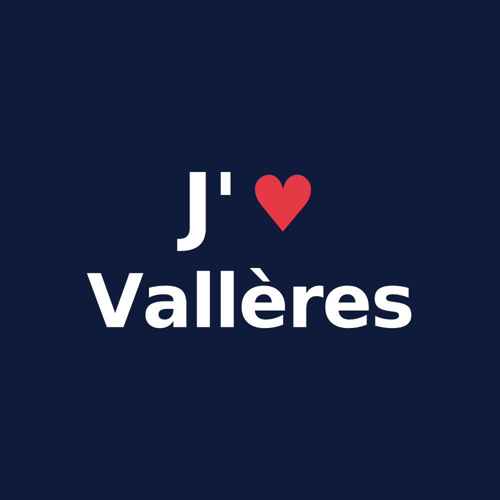 T-shirt personnalisé Vallères — design J'aime Vallères