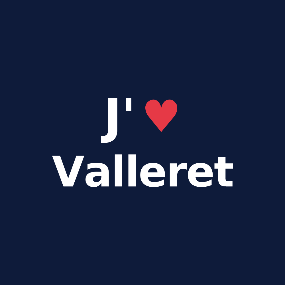T-shirt personnalisé Valleret — design J'aime Valleret