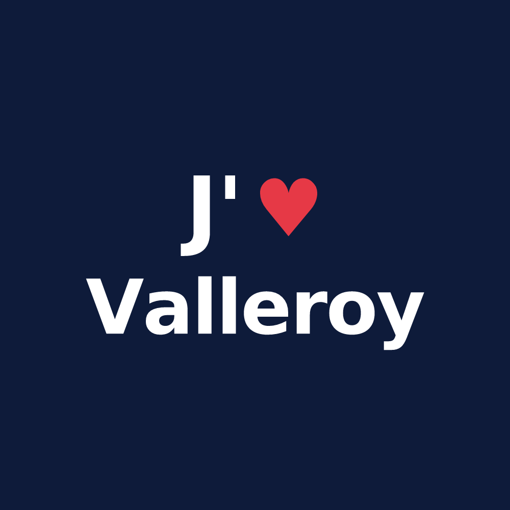 T-shirt personnalisé Valleroy — design J'aime Valleroy