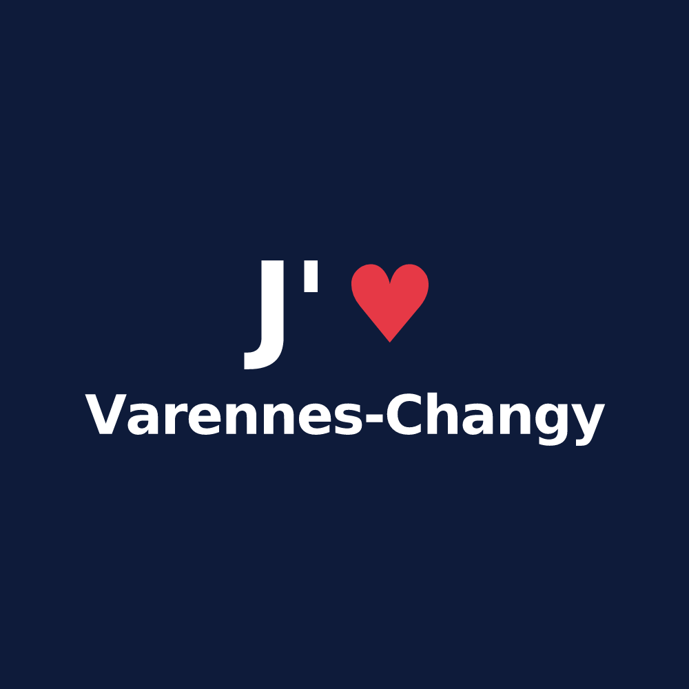 T-shirt personnalisé Varennes-Changy — design J'aime Varennes-Changy