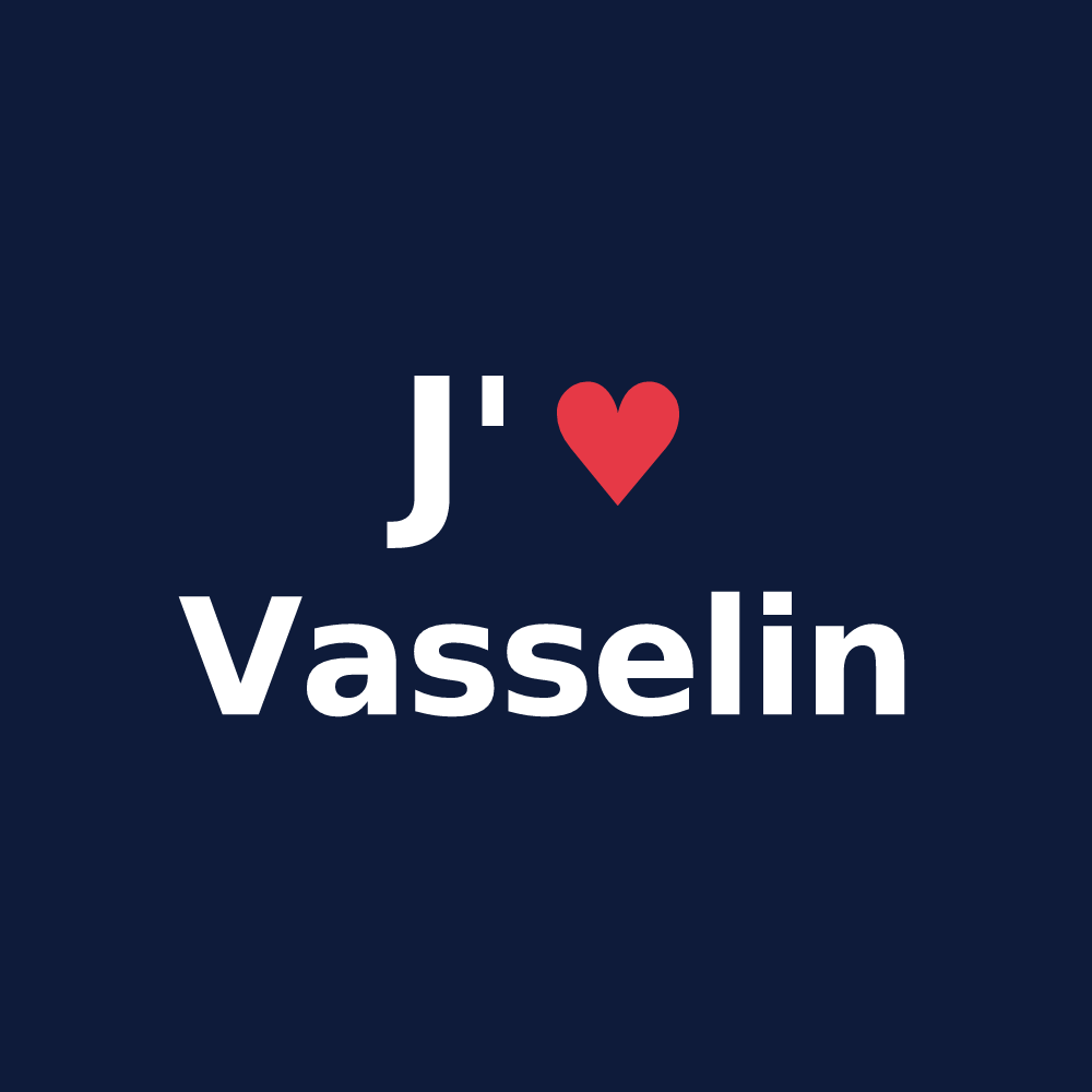 T-shirt personnalisé Vasselin — design J'aime Vasselin