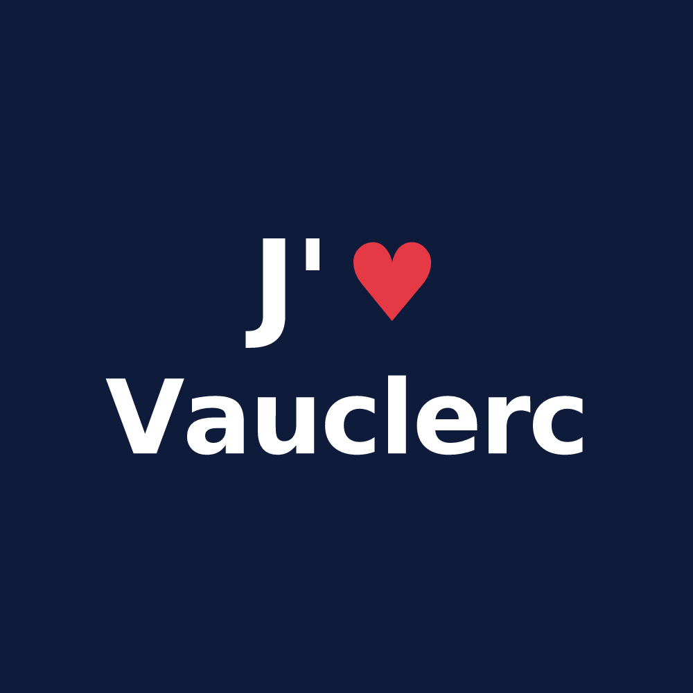 T-shirt personnalisé Vauclerc — design J'aime Vauclerc