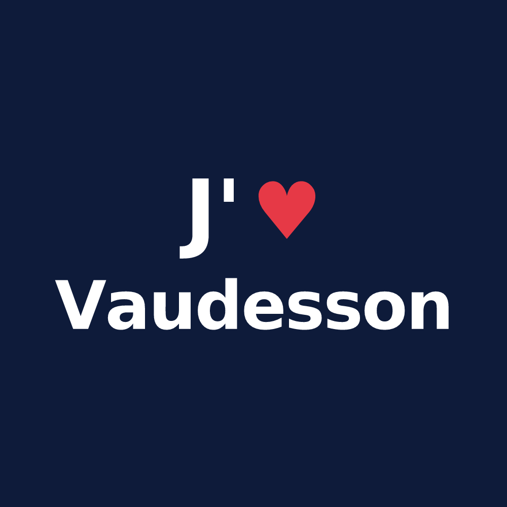 T-shirt personnalisé Vaudesson — design J'aime Vaudesson
