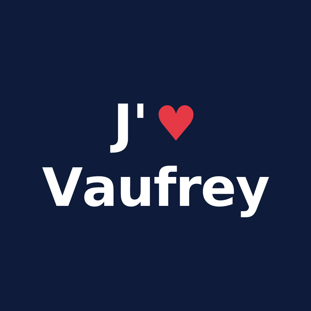 T-shirt personnalisé Vaufrey — design J'aime Vaufrey