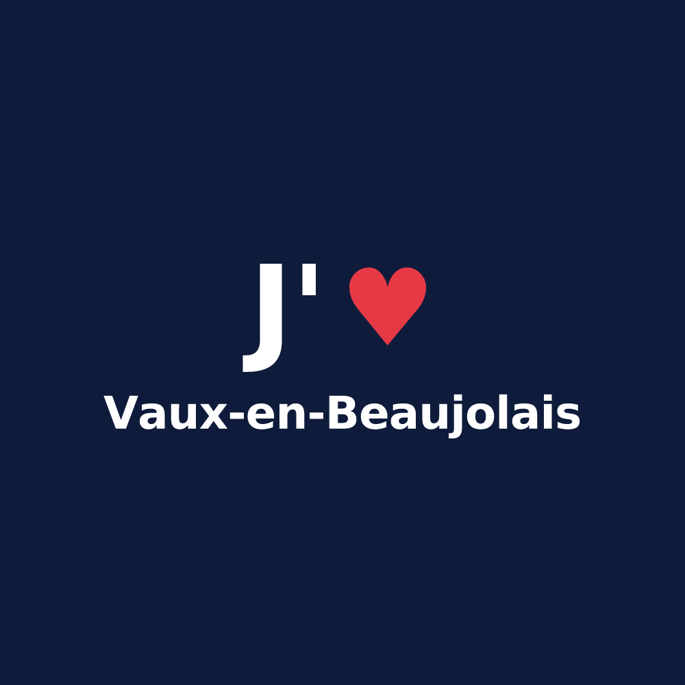 T-shirt personnalisé Vaux-en-Beaujolais — design J'aime Vaux-en-Beaujolais