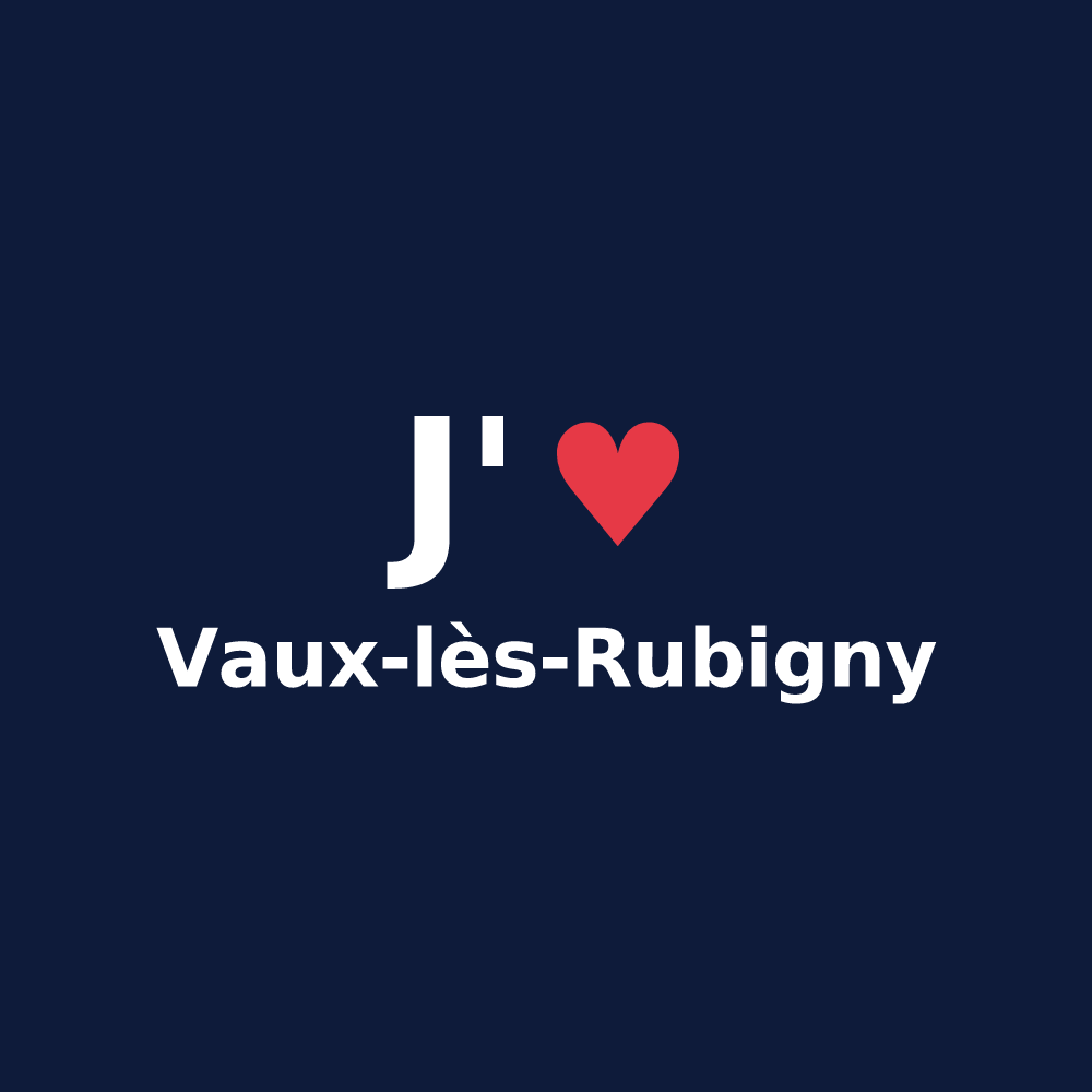 T-shirt personnalisé Vaux-lès-Rubigny — design J'aime Vaux-lès-Rubigny