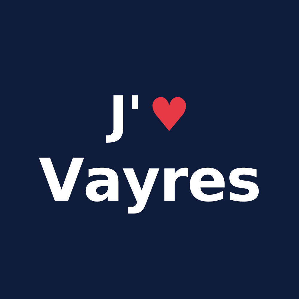 T-shirt personnalisé Vayres — design J'aime Vayres