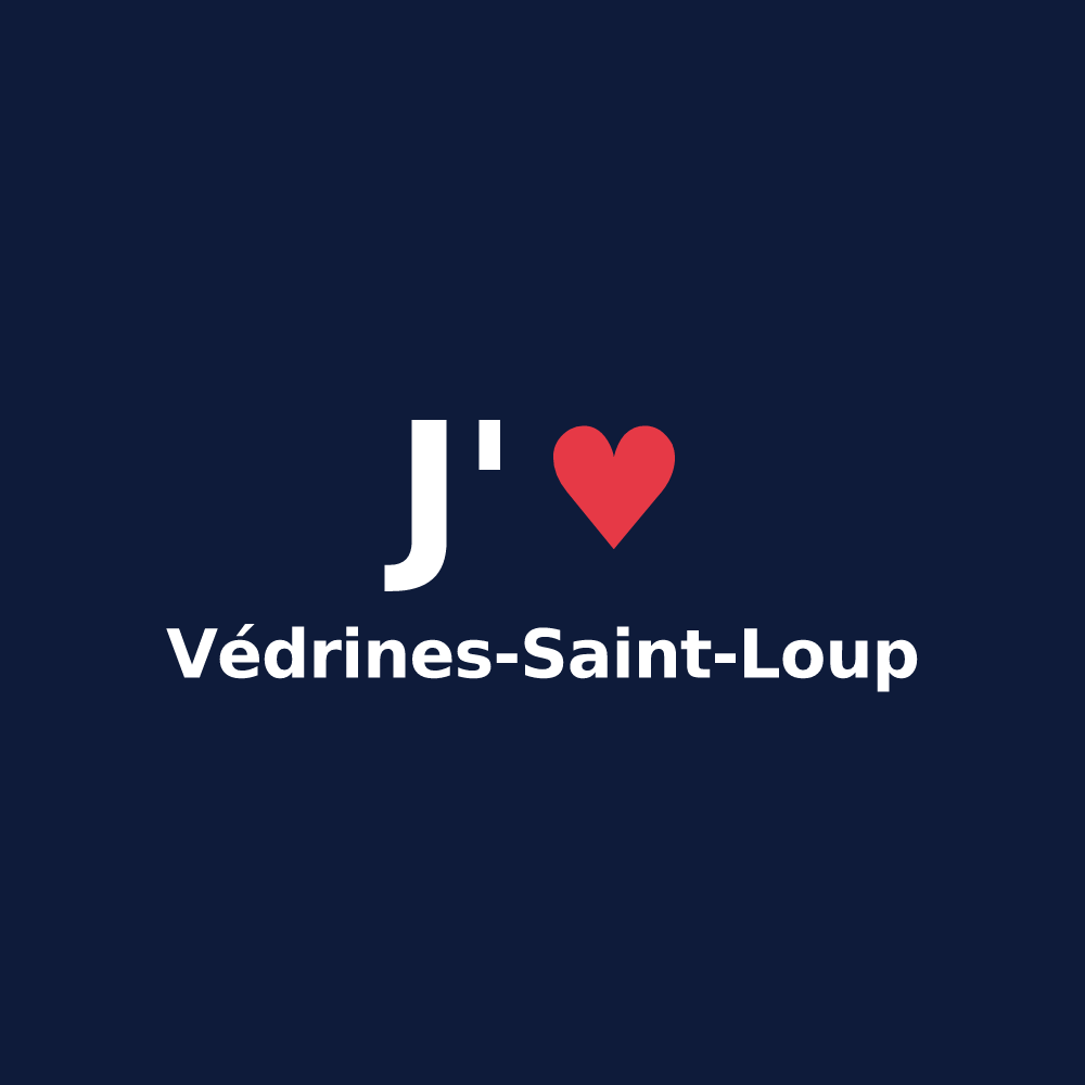 T-shirt personnalisé Védrines-Saint-Loup — design J'aime Védrines-Saint-Loup