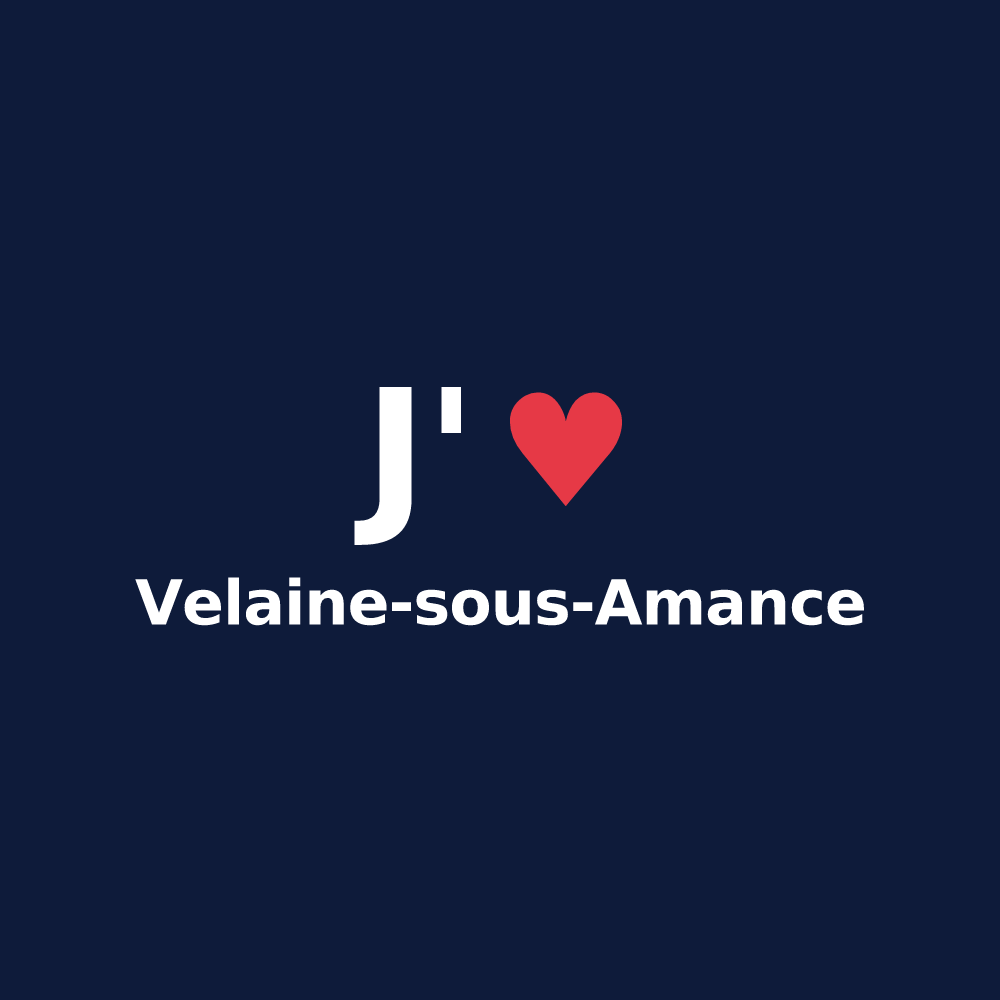 T-shirt personnalisé Velaine-sous-Amance — design J'aime Velaine-sous-Amance