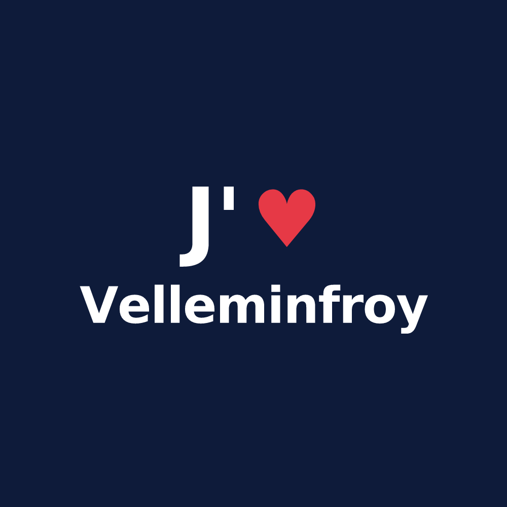 T-shirt personnalisé Velleminfroy — design J'aime Velleminfroy